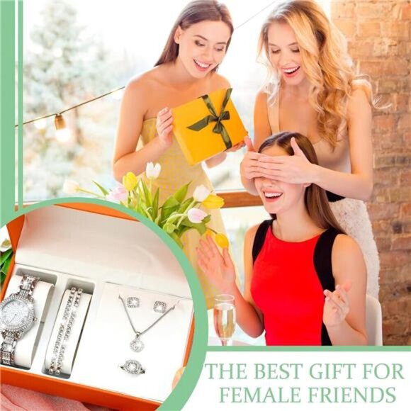 6-Piece Silver-Tone Collection with Necklace, Bracelet, Ring, Earrings & Watch - Picture 5 of 8